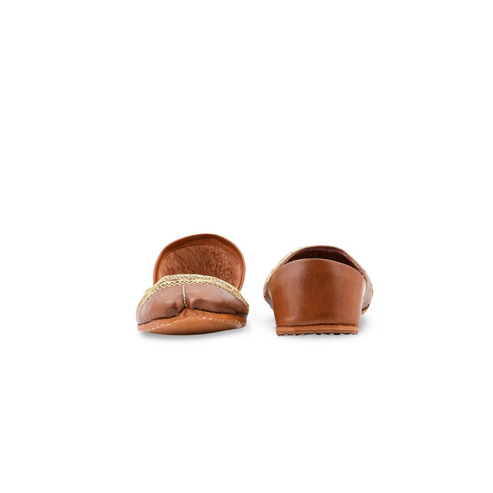 Brown Leather Khussa For Women EC8894