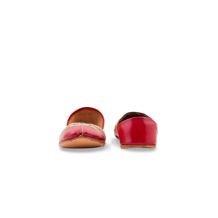 Red Leather Khussa For Women EC8894