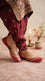 Red Leather Khussa For Women EC8894