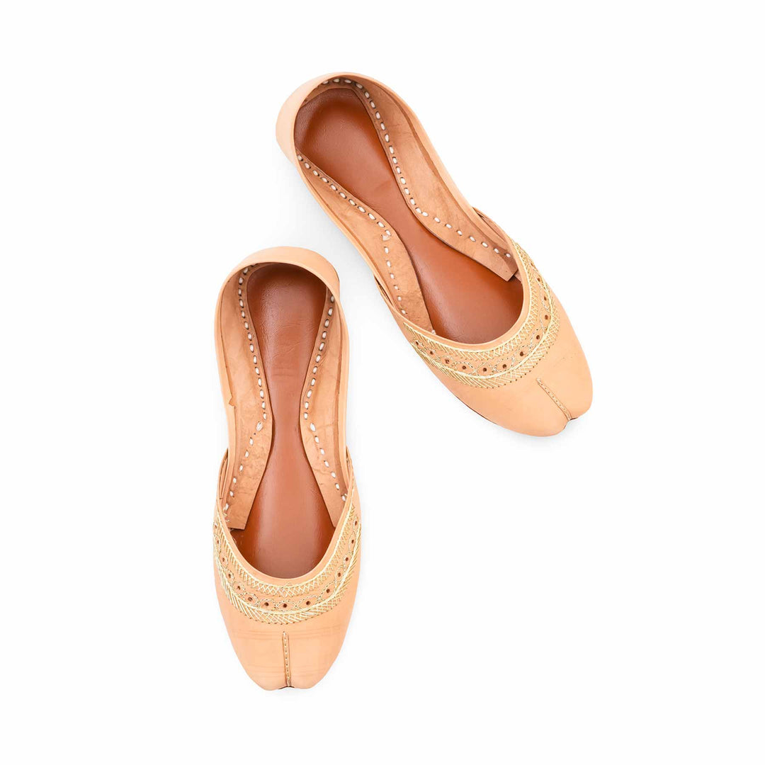 Fawn Leather Khussa For Women EC8894