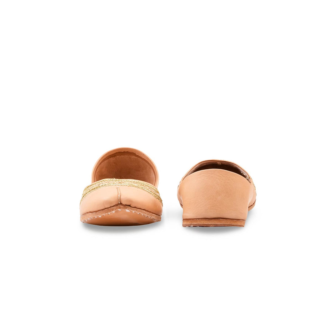 Fawn Leather Khussa For Women EC8894