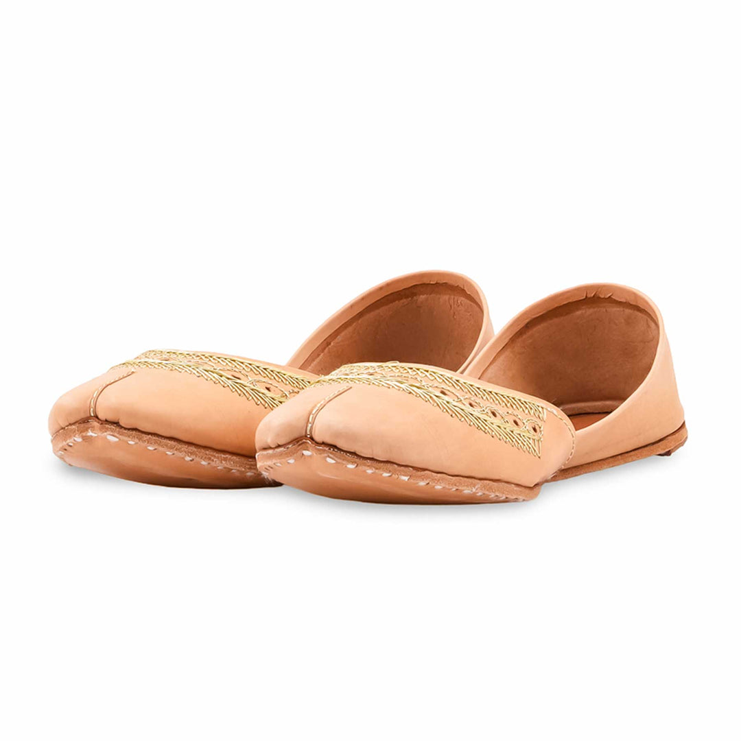 Fawn Leather Khussa For Women EC8894