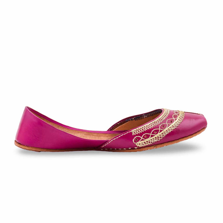 Pink Leather Khussa For Women EC8894