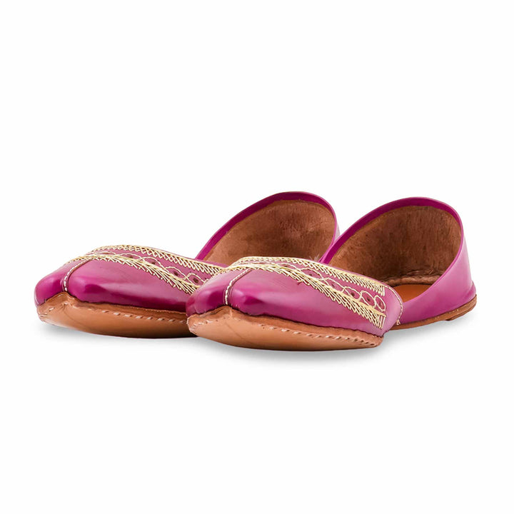 Pink Leather Khussa For Women EC8894
