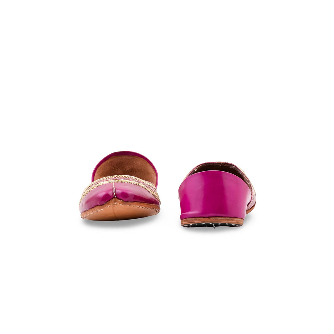 Pink Leather Khussa For Women EC8894