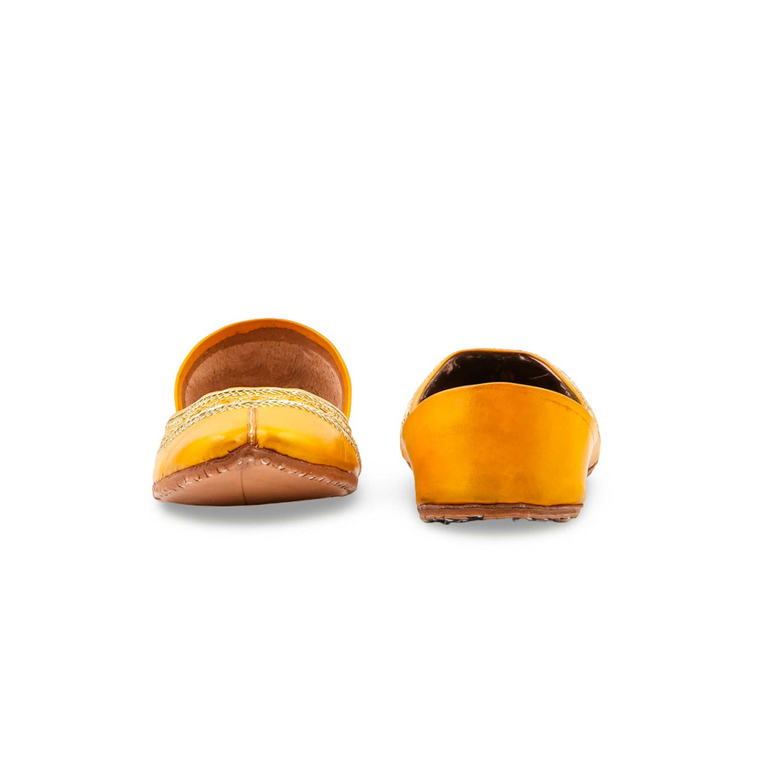 Yellow Leather Khussa For Women EC8894