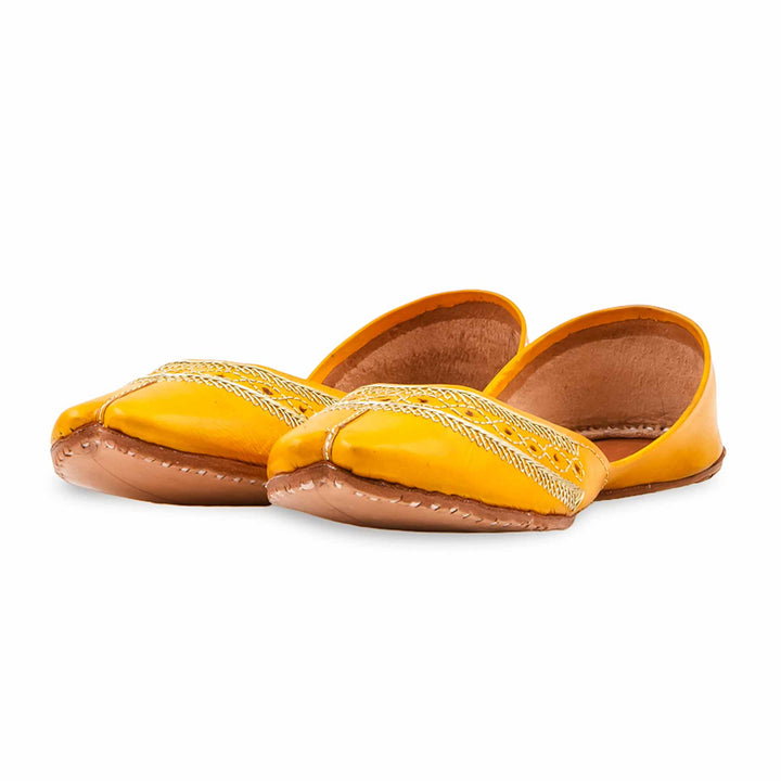 Yellow Leather Khussa For Women EC8894