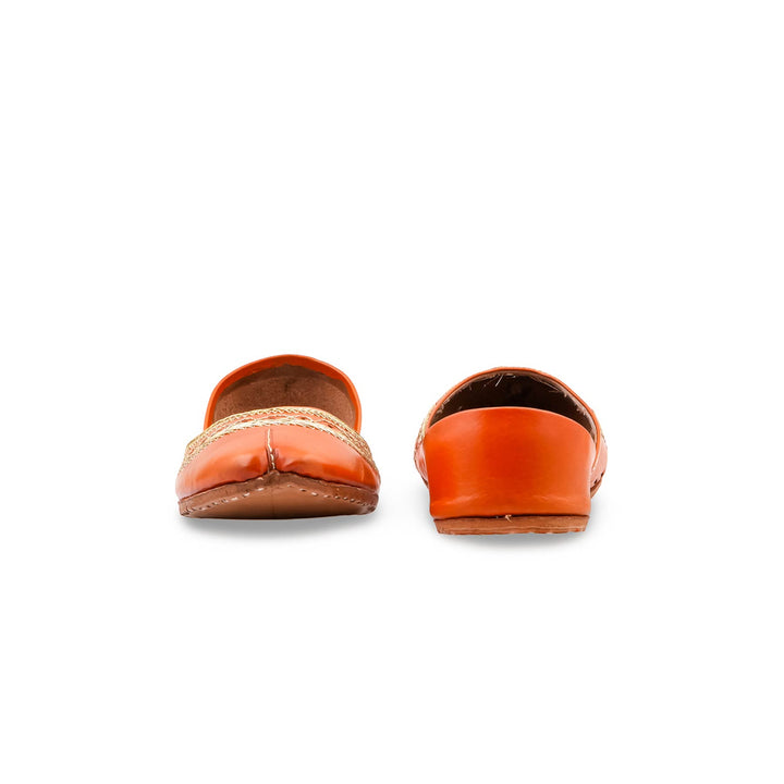 Orange Leather Khussa For Women EC8894