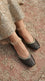 Black Leather Khussa For Women EC8895