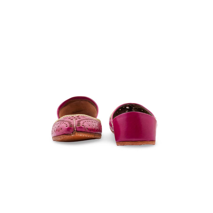 Pink Leather Khussa For Women EC8895