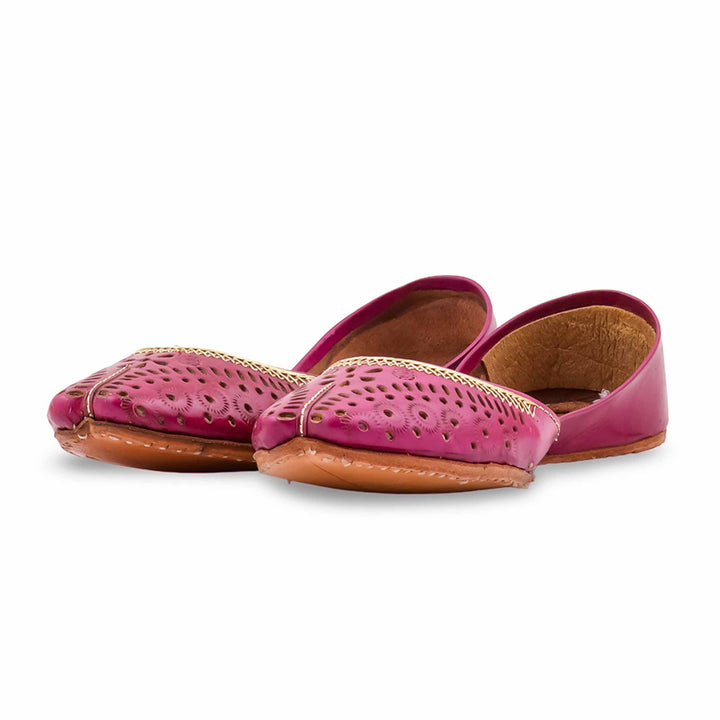 Pink Leather Khussa For Women EC8895