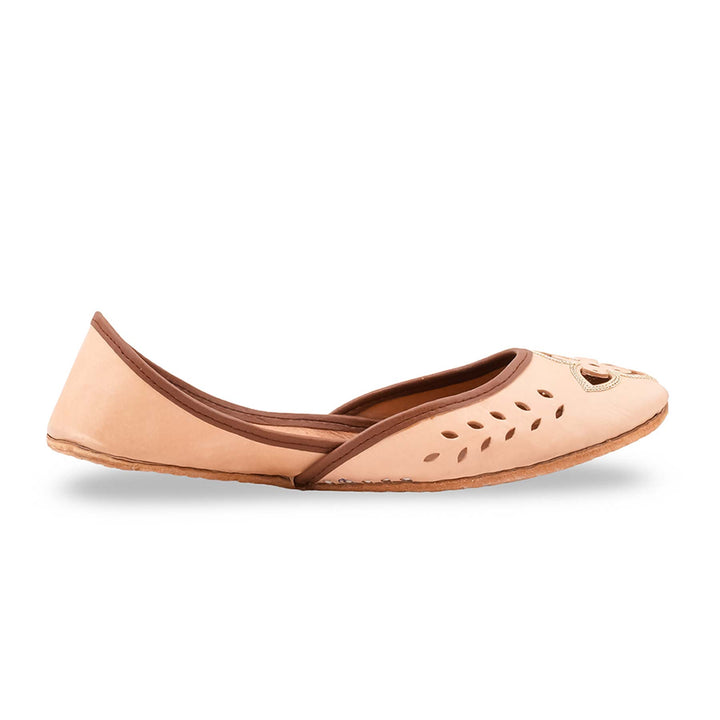 Fawn Leather Khussa For Women EC8896