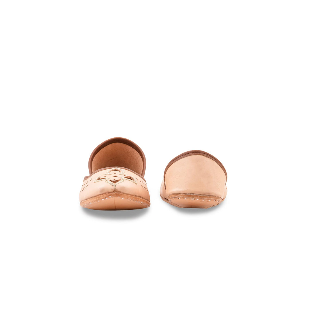 Fawn Leather Khussa For Women EC8896