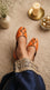 Orange Leather Khussa For Women EC8896