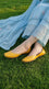 Yellow Leather Khussa For Ladies EC8923