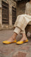 Yellow Leather Khussa For Ladies EC8925
