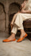 Orange Leather Khussa For Ladies EC8925