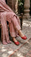Red Leather Khussa For Ladies EC8929
