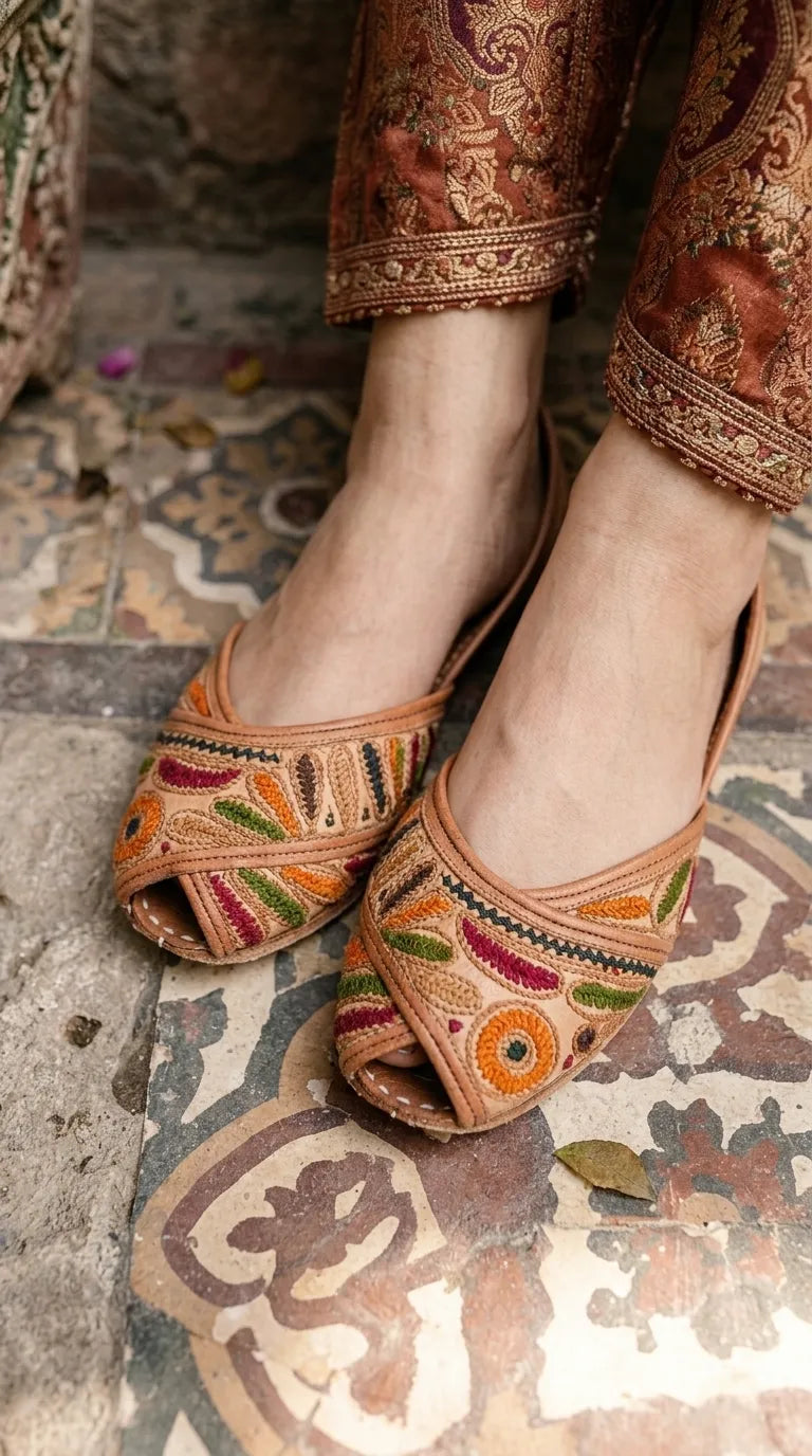 Multy Leather Khussa For Ladies EC8949