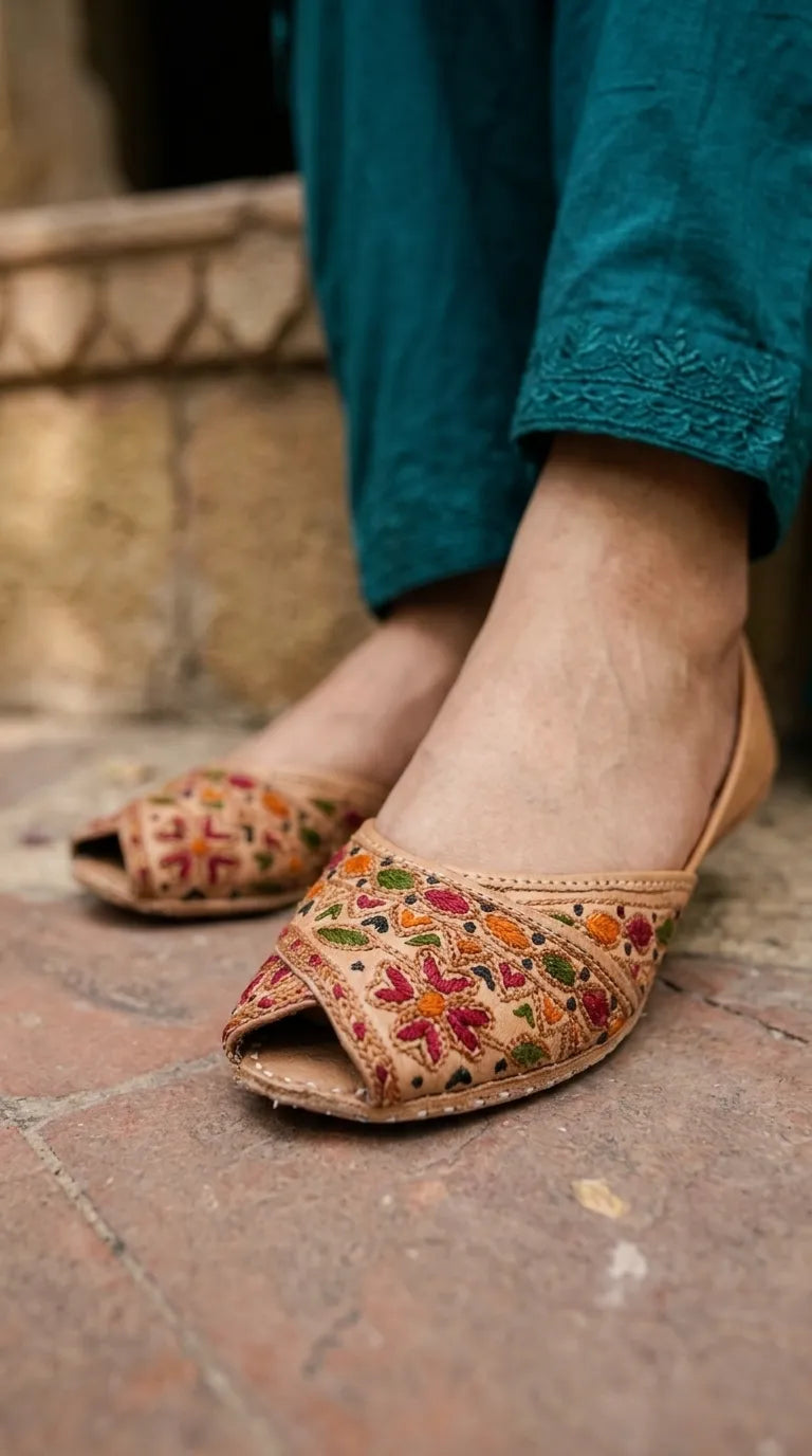 Multy Leather Khussa For Ladies EC8954