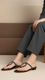 Black Fancy Chappal For Women FN0746
