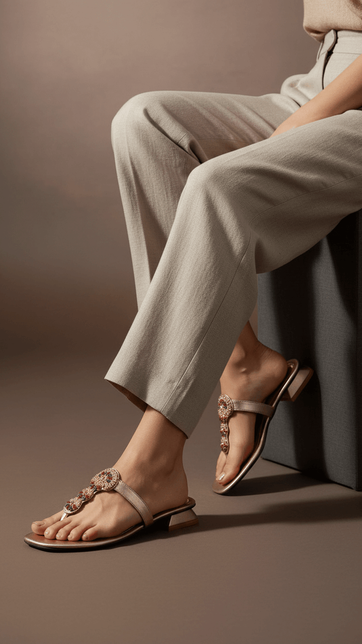 Golden Fancy Chappal FN0759