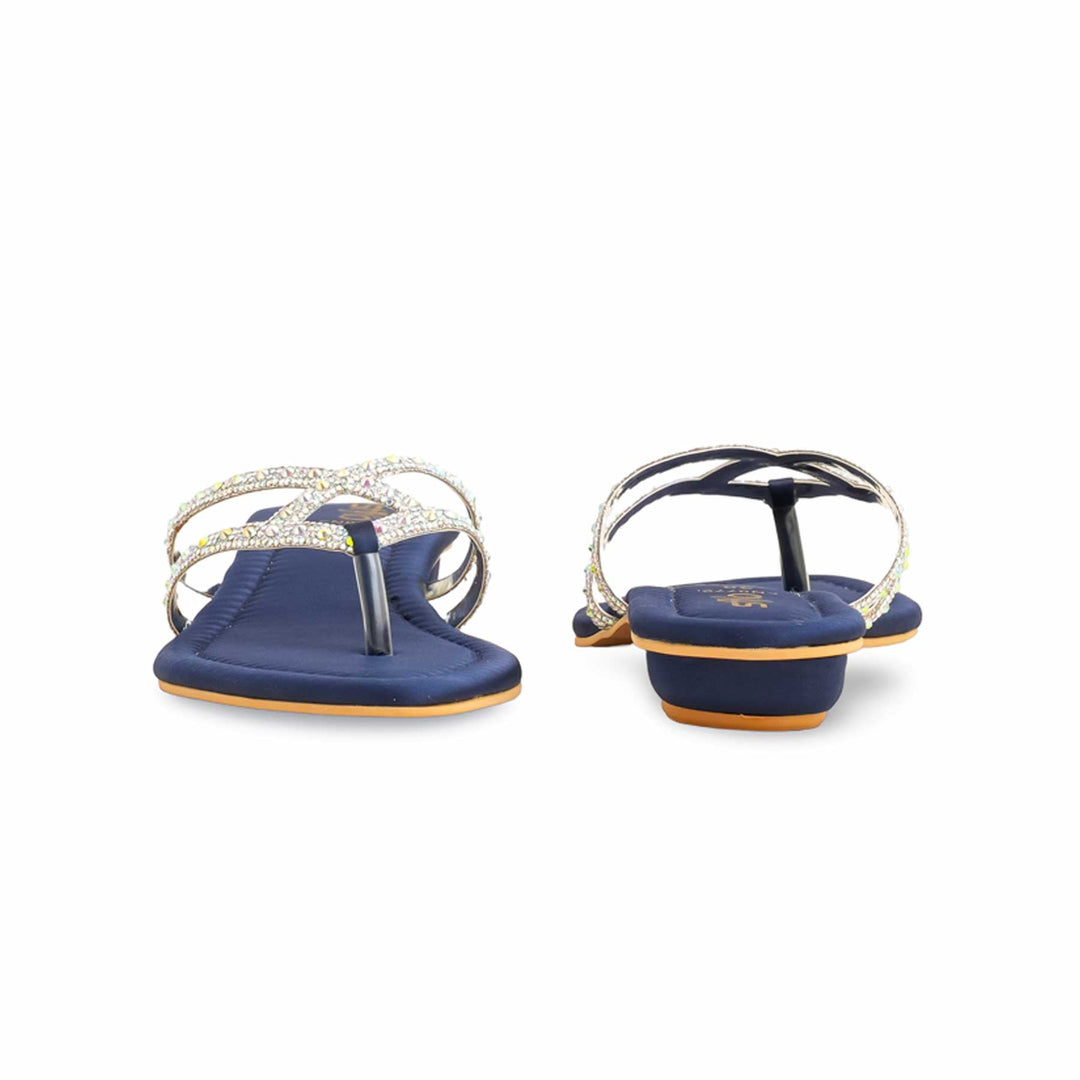 Blue Fancy Chappal For Women FN0779