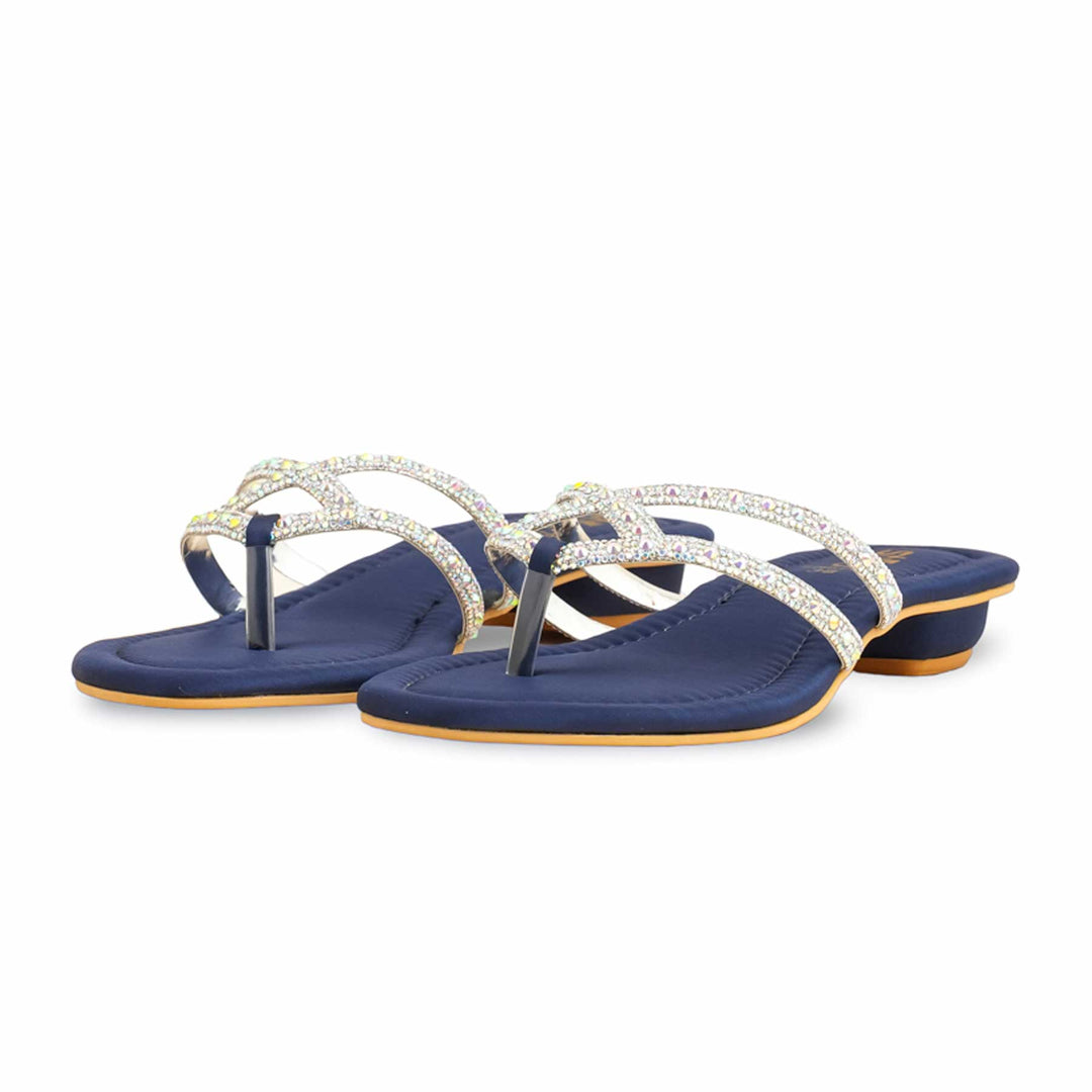 Blue Fancy Chappal For Women FN0779