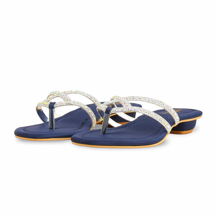 Blue Fancy Chappal For Women FN0779