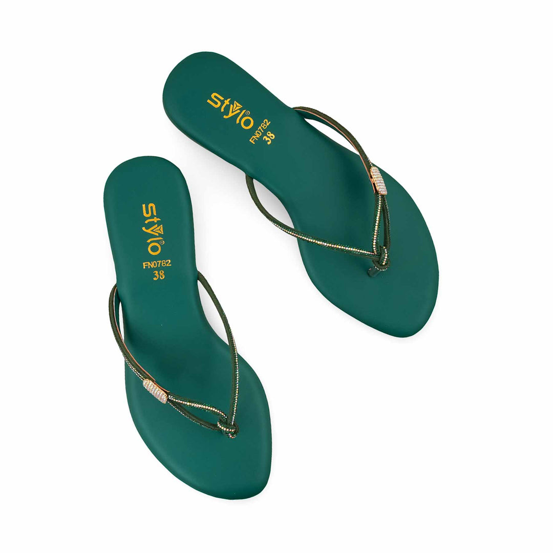 Green Fancy Chappal FN0782