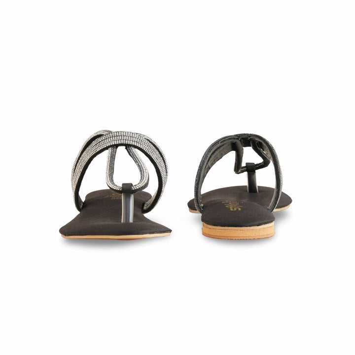 Black Fancy Chappal For Women FN0788
