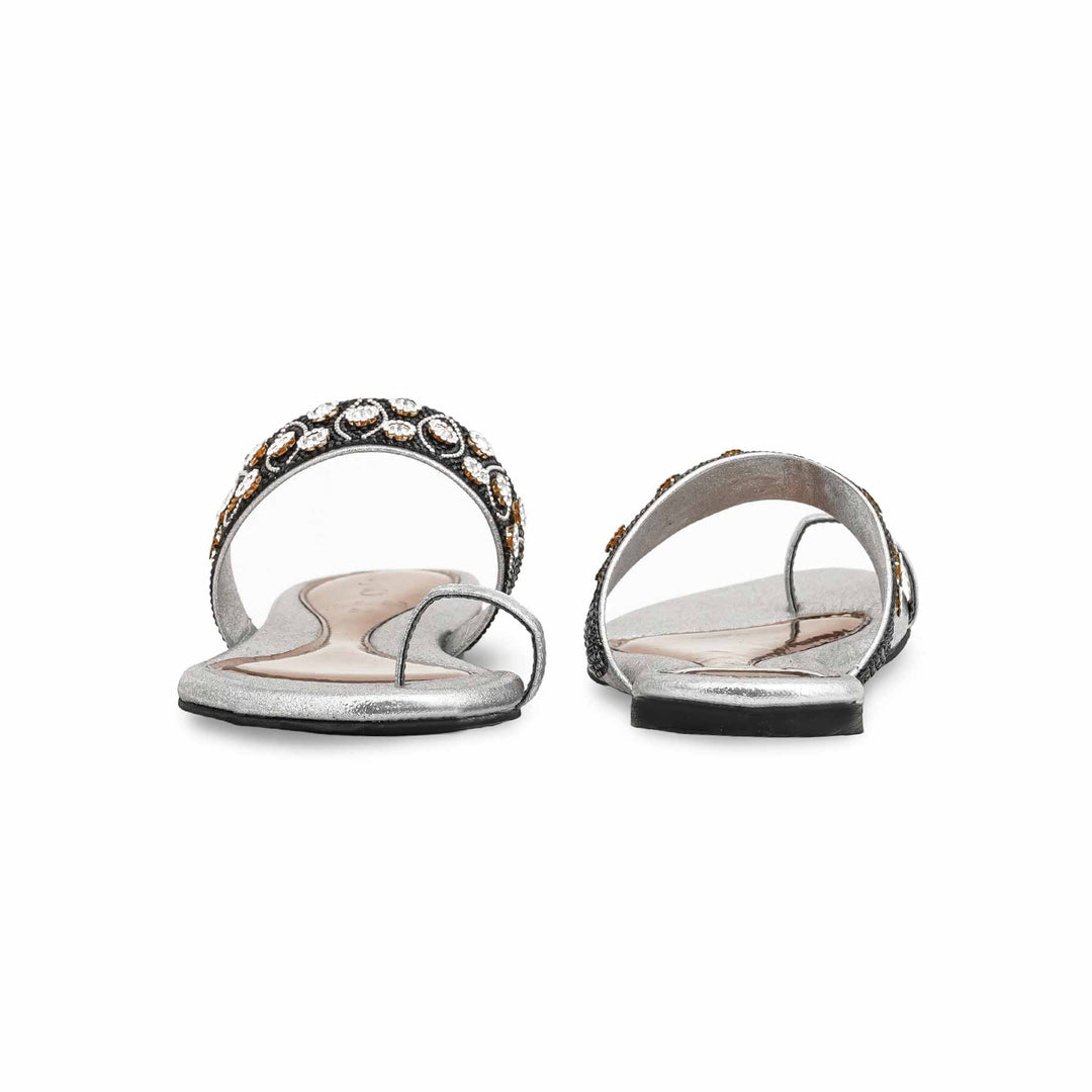 Grey Fancy Chappal For Women FN0793