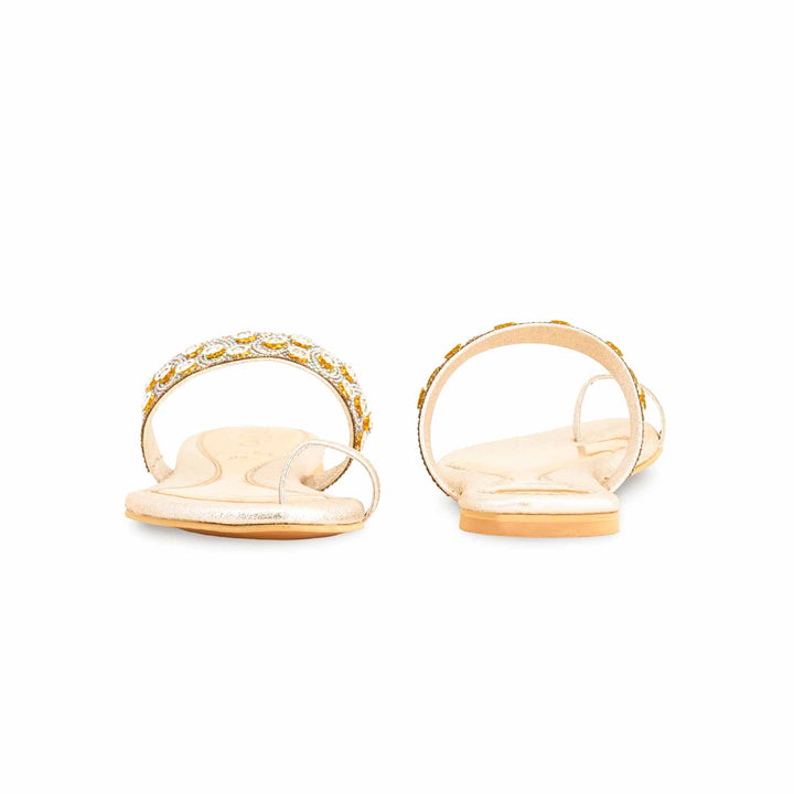 Golden Fancy Chappal For Women FN0793