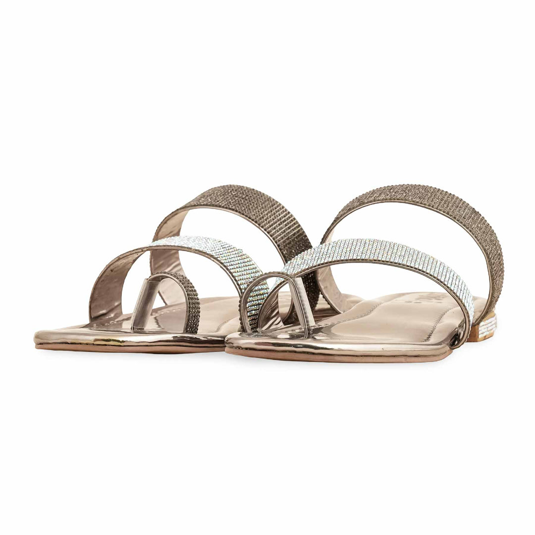 Grey Fancy Chappal For Women FN0798