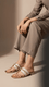 Golden Fancy Chappal For Ladies FN0803