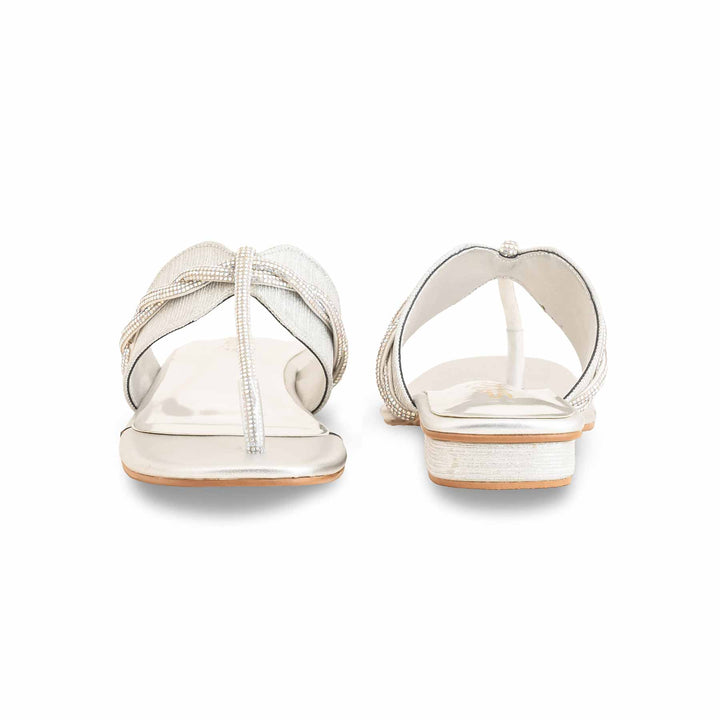 Silver Fancy Chappal For Ladies FN0803