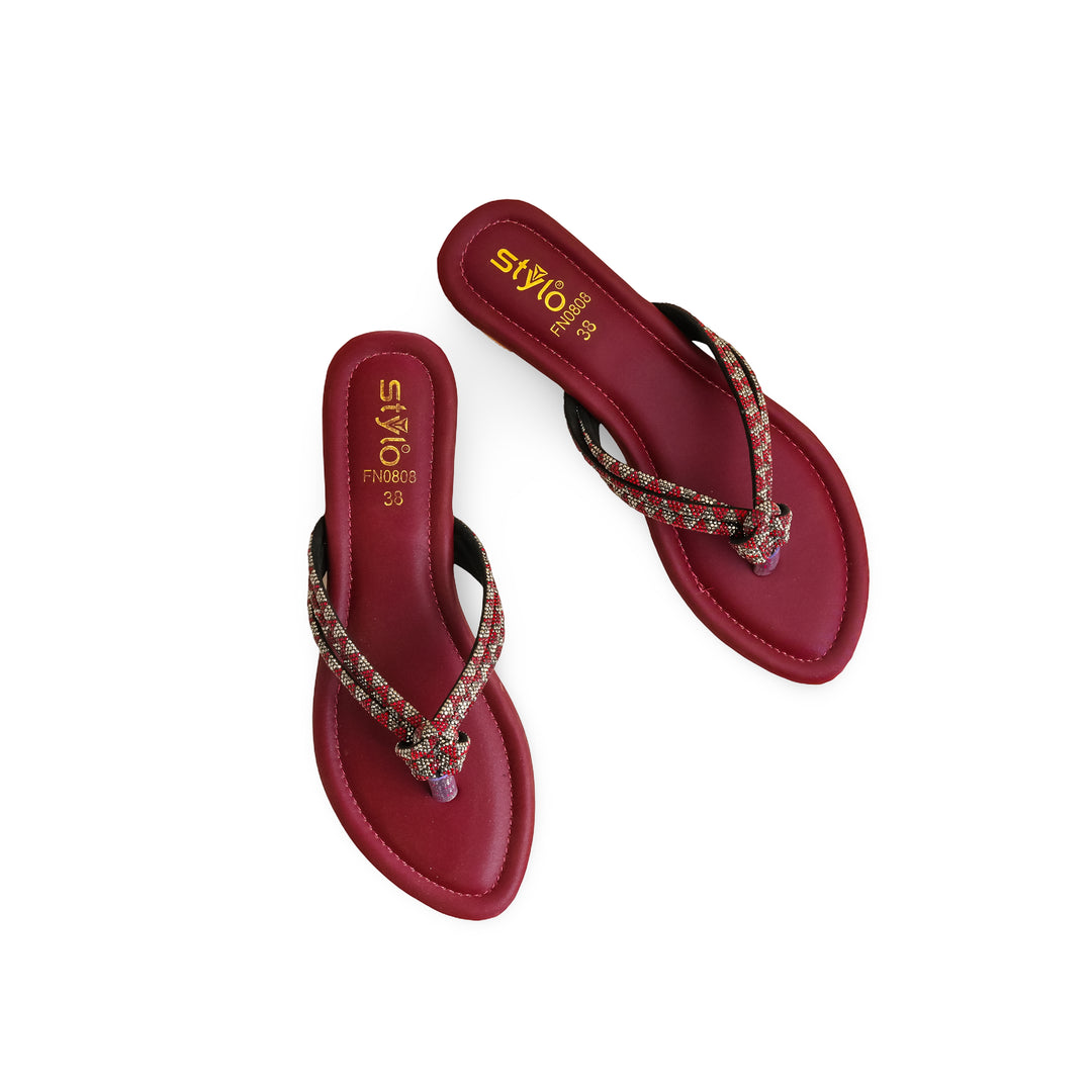 Maroon Fancy Chappal FN0808