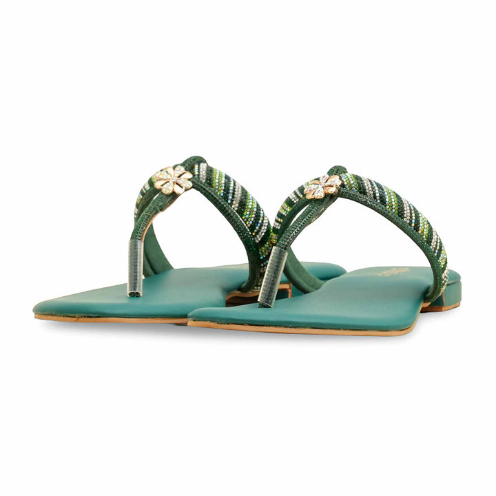 Green Fancy Chappal FN0811