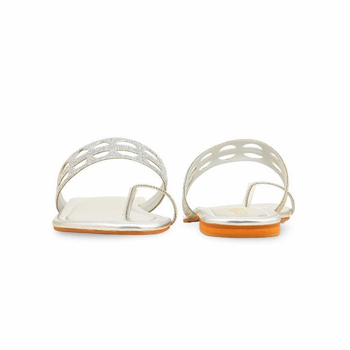 Silver Fancy Chappal For Women FN0816