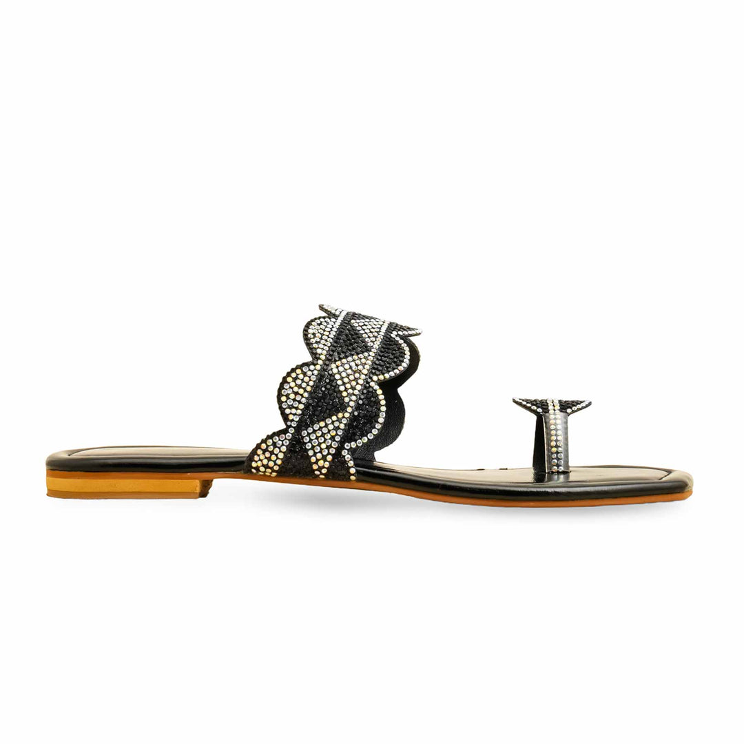 Black Fancy Chappal FN0817