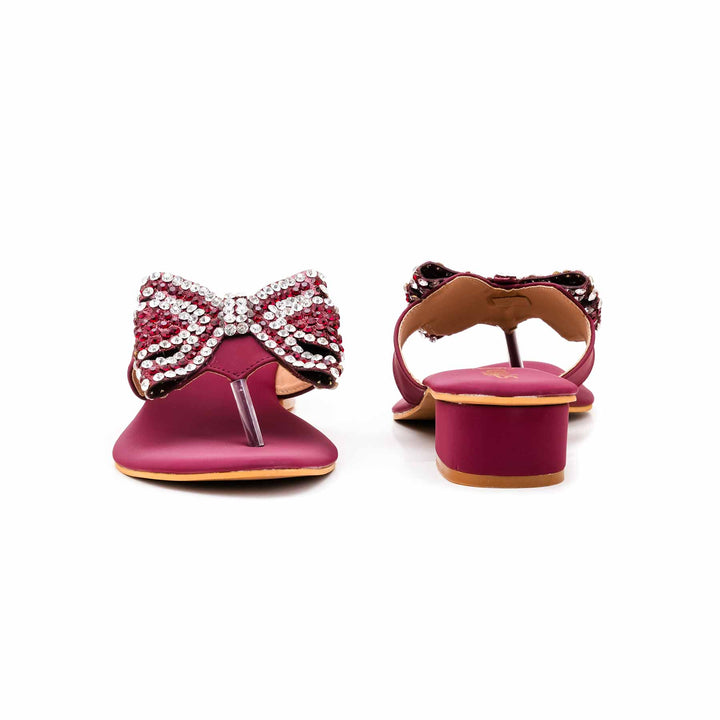 Maroon Fancy Chappal For Women FN0821