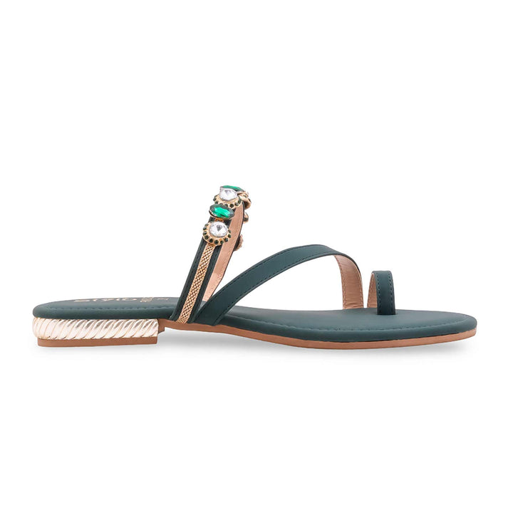 Green Fancy Women Chappal FN0826