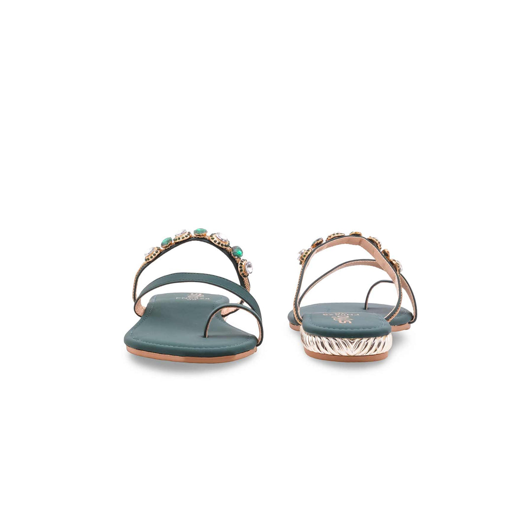 Green Fancy Women Chappal FN0826