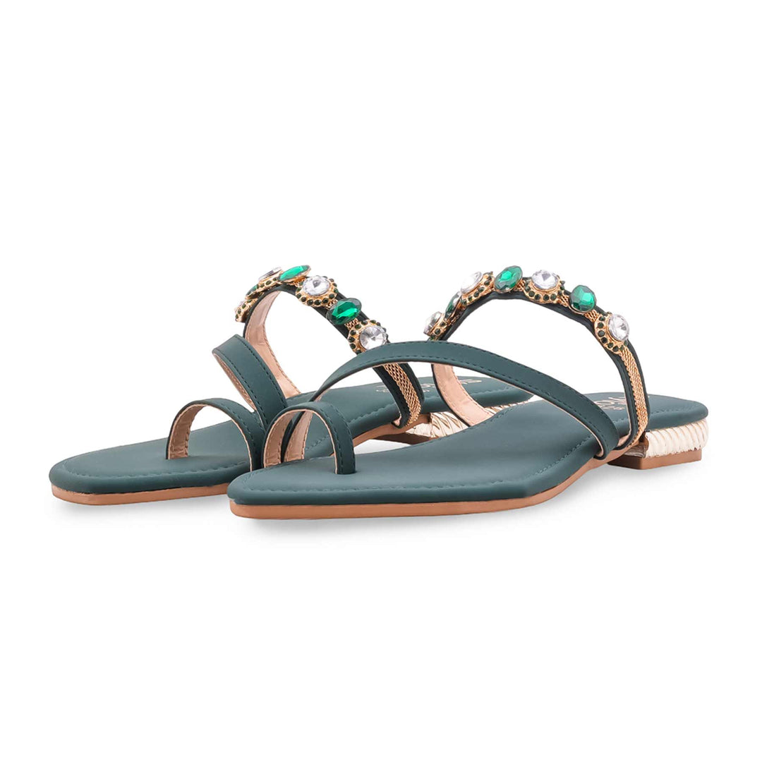 Green Fancy Women Chappal FN0826