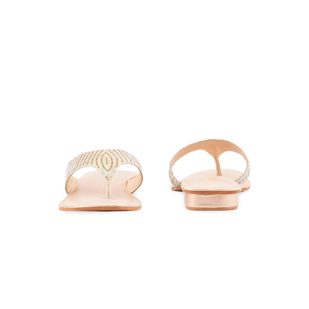 Golden Fancy Chappal For Women FN0832