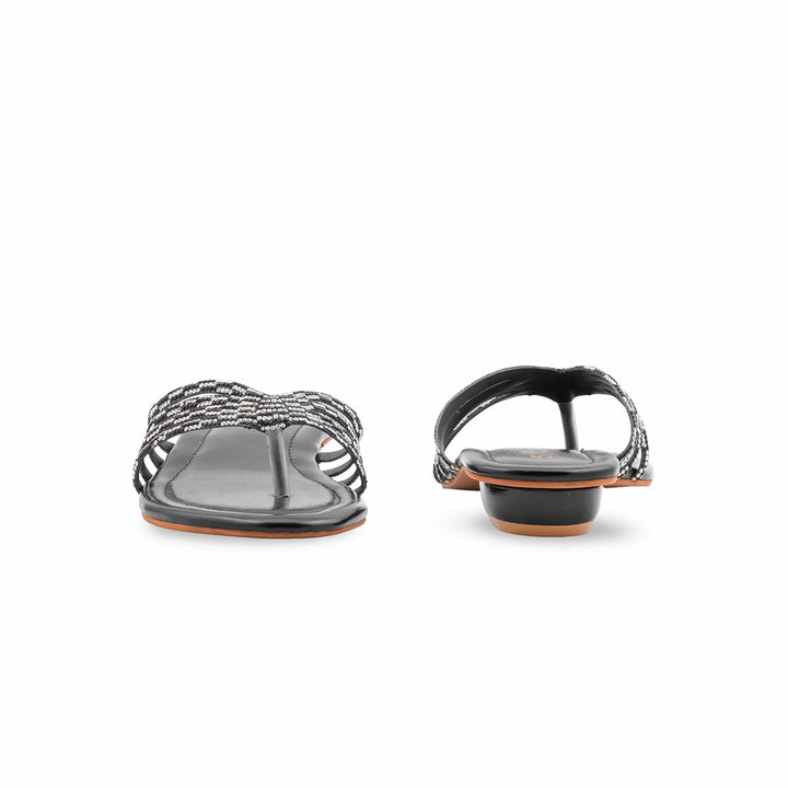 Black Fancy Chappal For Women FN0837