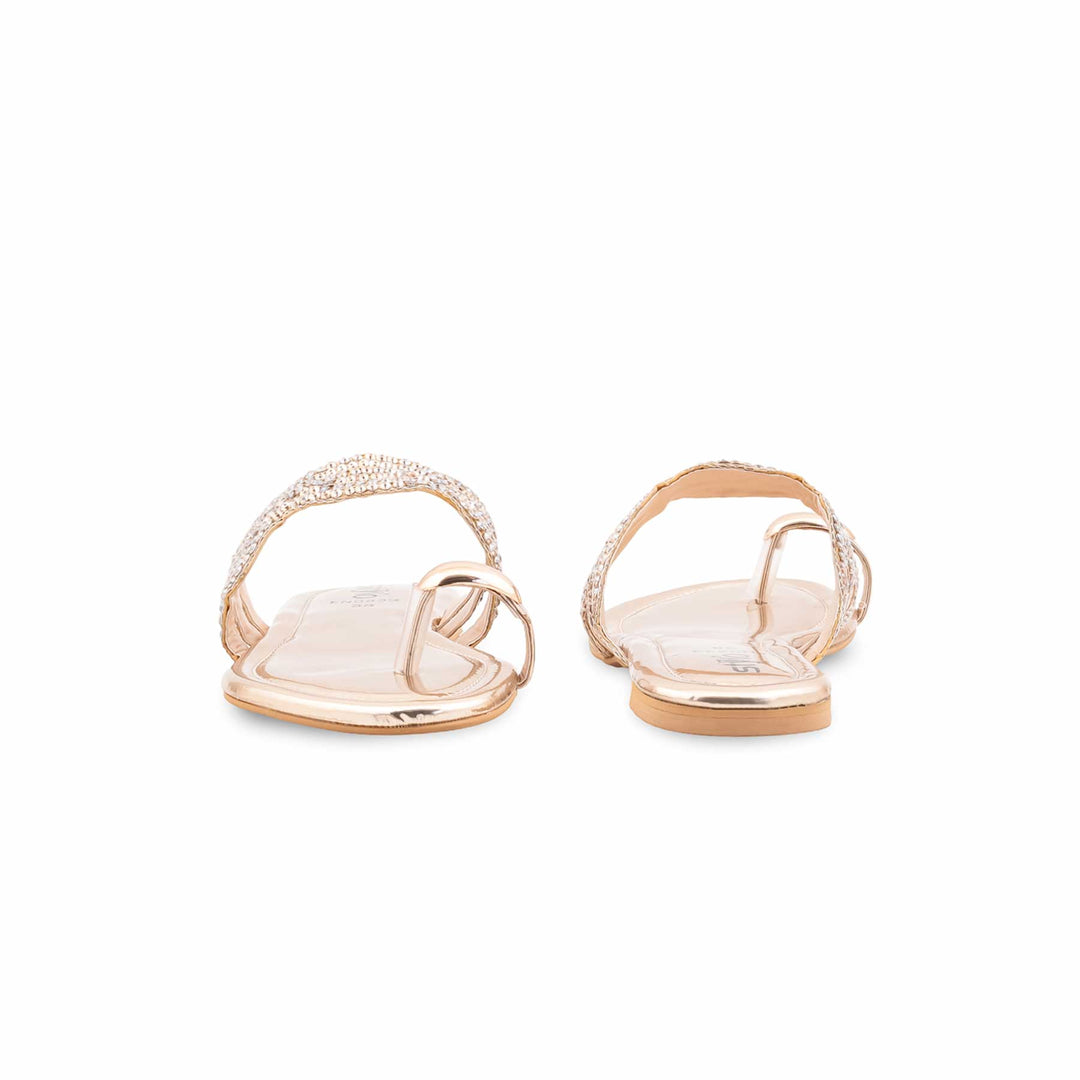 Golden Fancy Chappal For Women FN0839