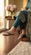 Green Fancy Chappal For Ladies FN0869