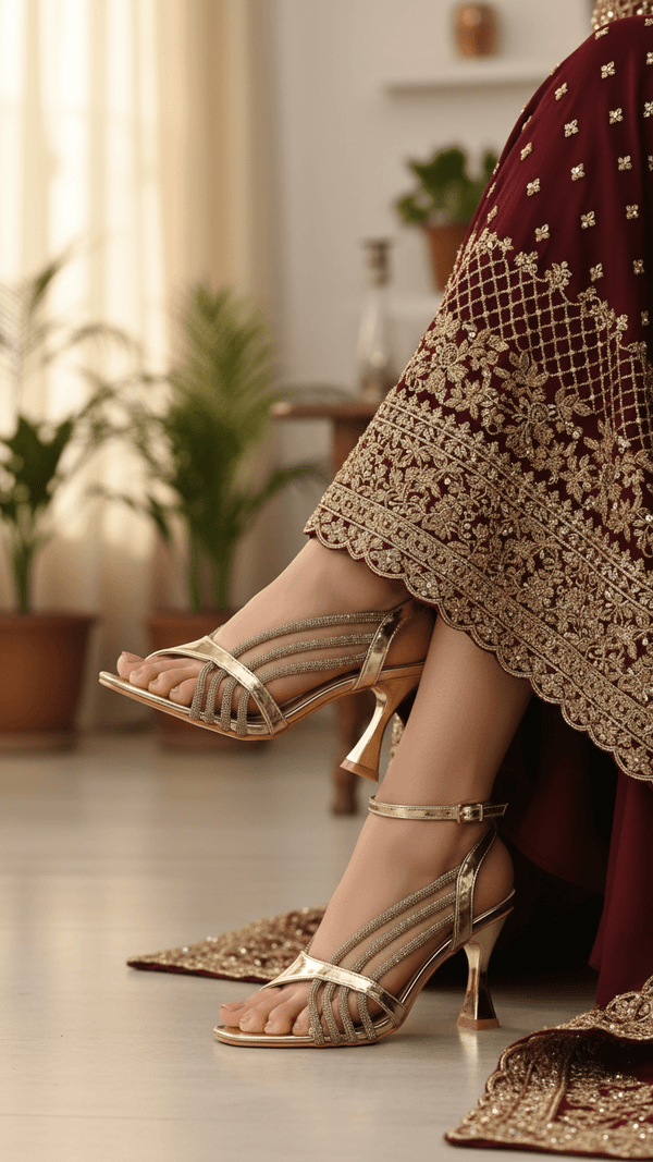 Golden Fancy Bridal Sandal FN5722