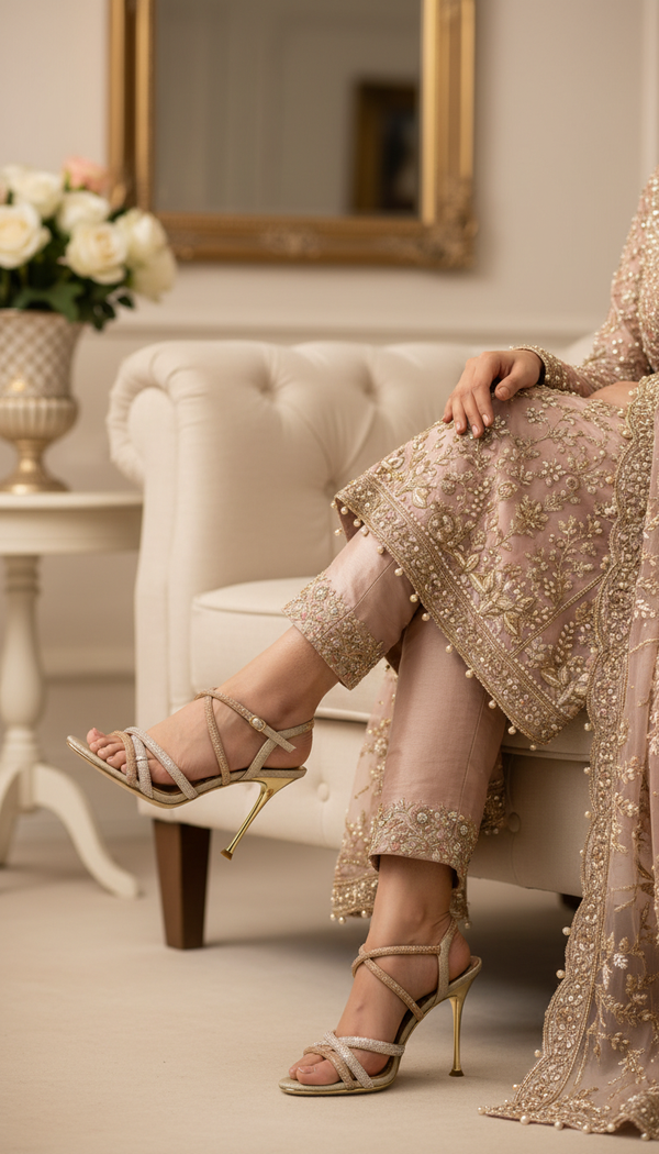 Golden Fancy Bridal Sandal FN5940